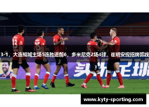 3-1，大连鲲城主场5连胜进前6，多米尼克2场4球，崔明安现招牌弧线
